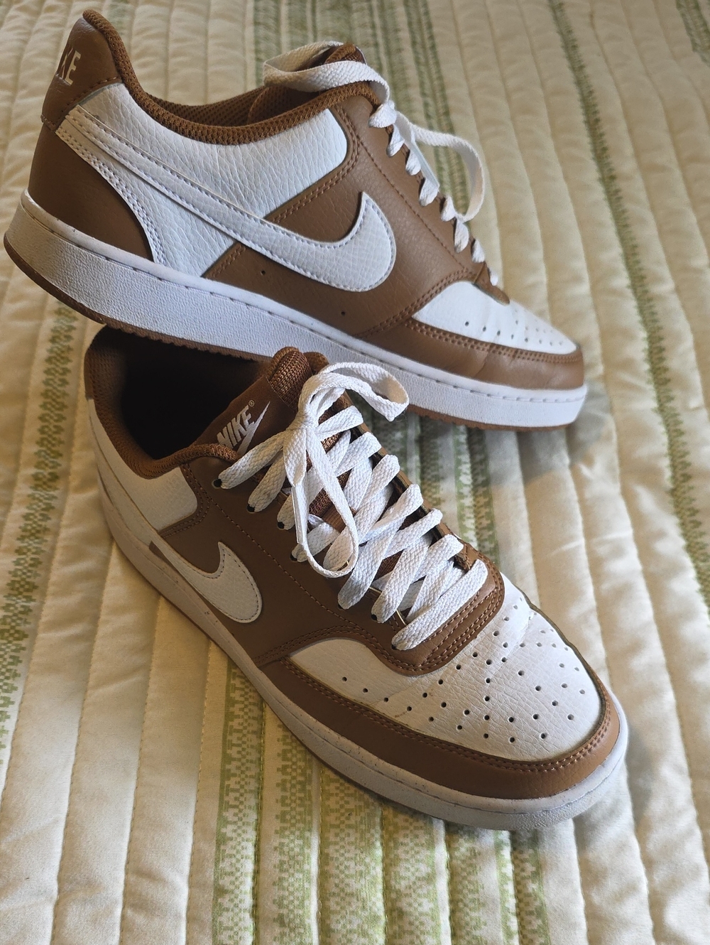 Nike Women's Court Vision Low Brown and White Low-Top Sneakers